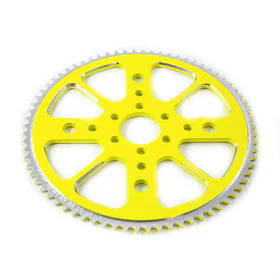Rozeta CNC Alu pro minibike 72 zubů- žlutá