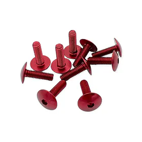 Sada ALU  šroubů M6X20mm, červená (10ks)