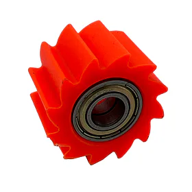 Pitbike rolnička řetězu zubatá, vnitřní průměr 8mm, oranžová