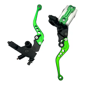 Páčky Pitbike sklopné CNC kompletní zelená - sada