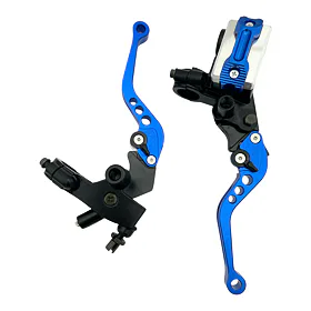Páčky Pitbike sklopné CNC kompletní modré - sada