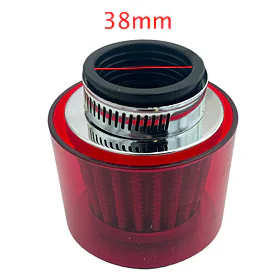 Sportovní vzduchový filtr 38mm s krytem - červená