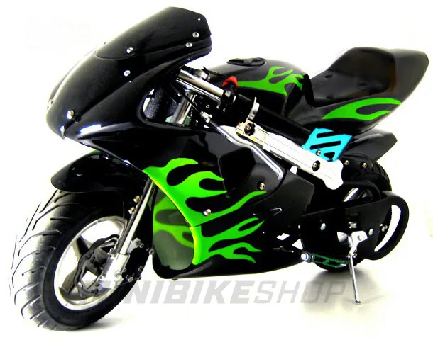 Minibike FLAME EDITION, čierno-zelený