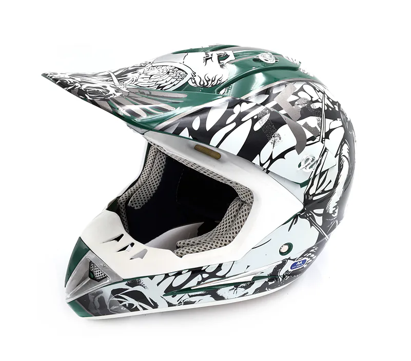 Motocrossová přilba Heipe H1 Skull- Zelená