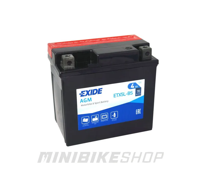 Motobatéria EXIDE ETX5L-BS, 12V 4Ah