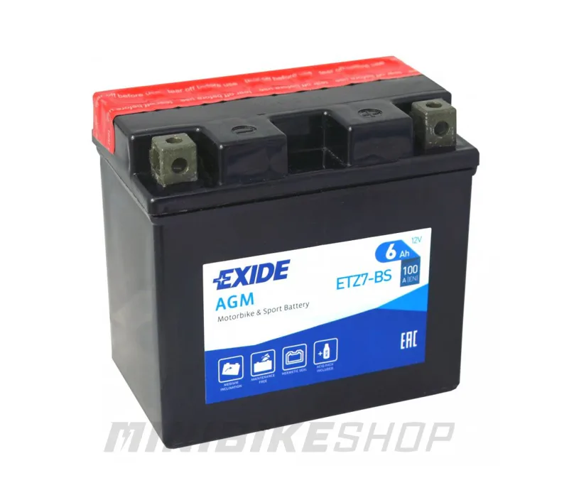 Motobatéria EXIDE ETZ7-BS, 12V, 6Ah