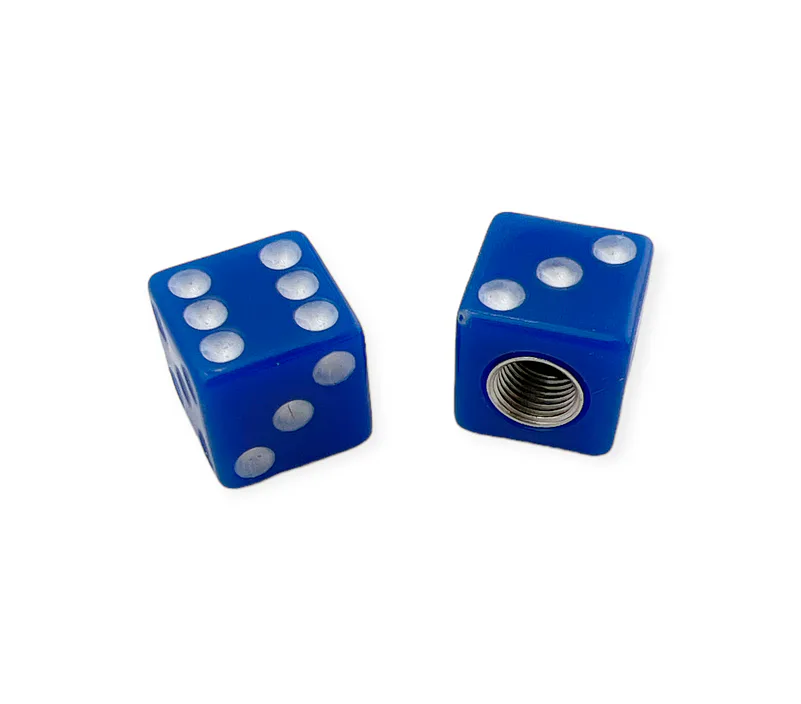 Čepičky ventilků Lucky Dice Blue