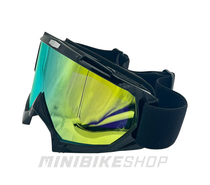 Čierne motokrosové/MTB okuliare - zlaté sklo