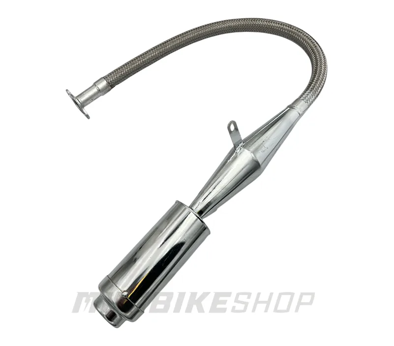 Flexi výfuk na motobicykel, strieborný
