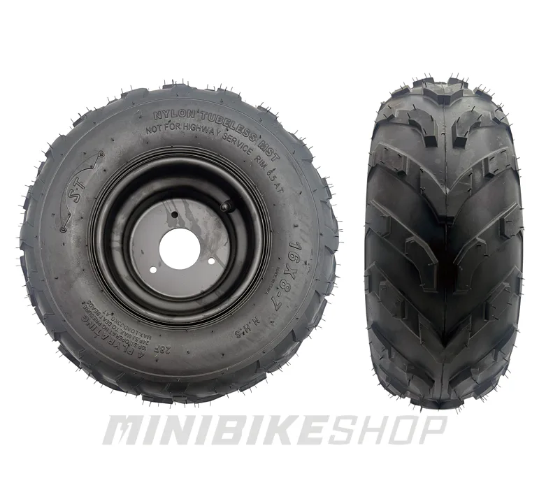 Ľavé koleso s diskom 16x8-7" V-profil, oceľový ráfik s 3 otvormi