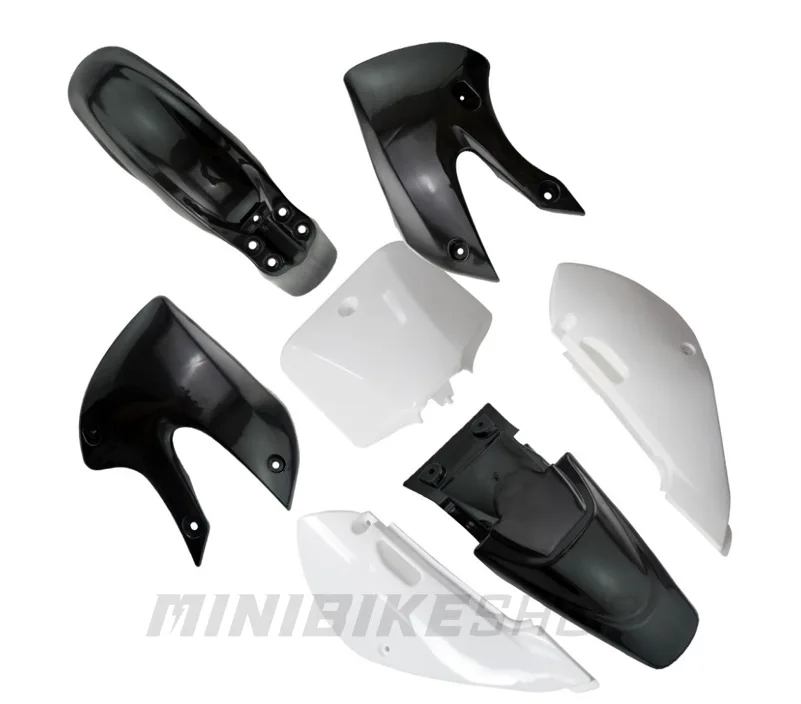 Plasty - KLX Pitbike - čierno-biele