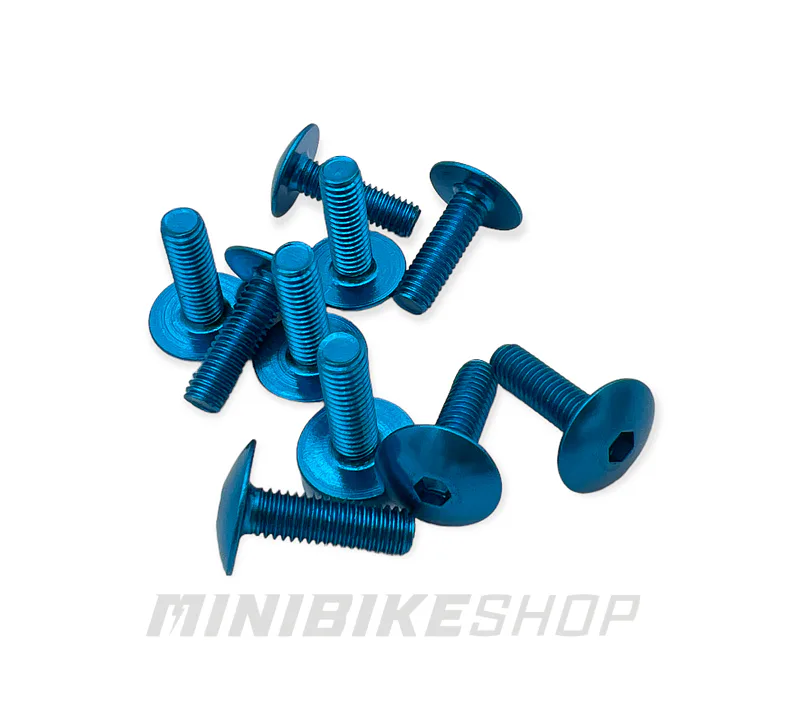 Sada ALU skrutiek M6X20mm, modrá (10 ks)