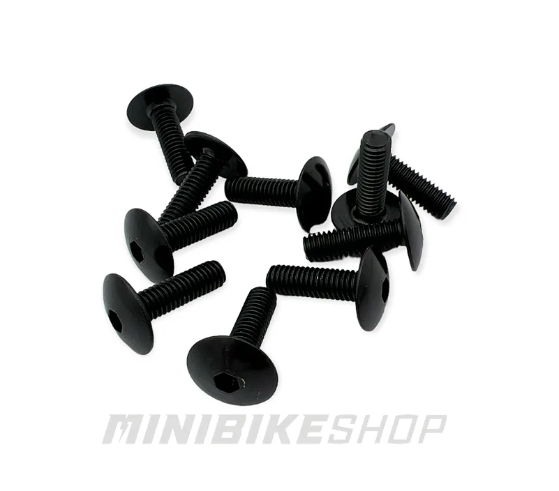 Súprava ALU skrutiek M6X20 mm, čierna (10 ks)