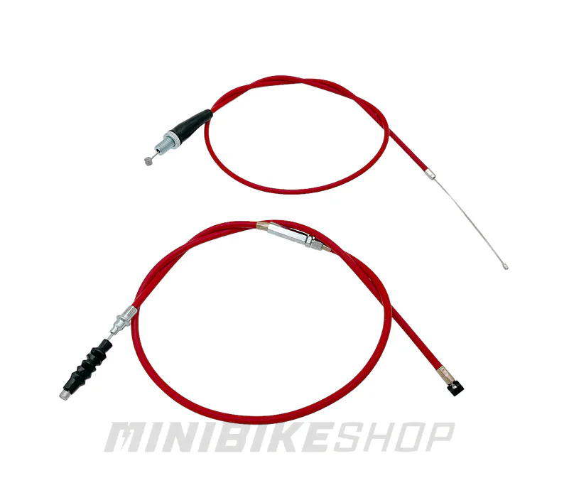 Súprava plynového a spojkového lanka pre pitbike (červená)