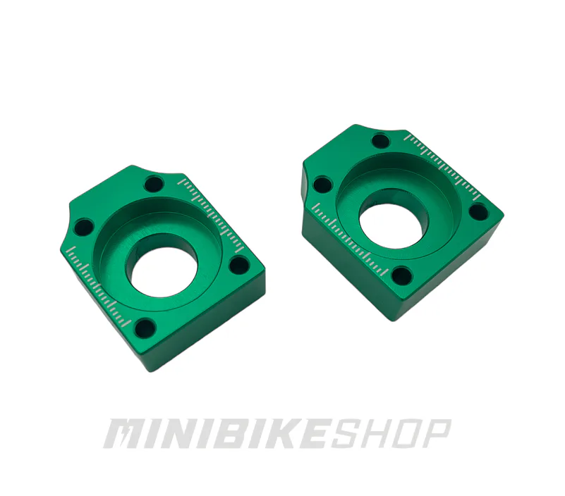 Napínače reťaze na pitbike - bez skrutiek, zelené