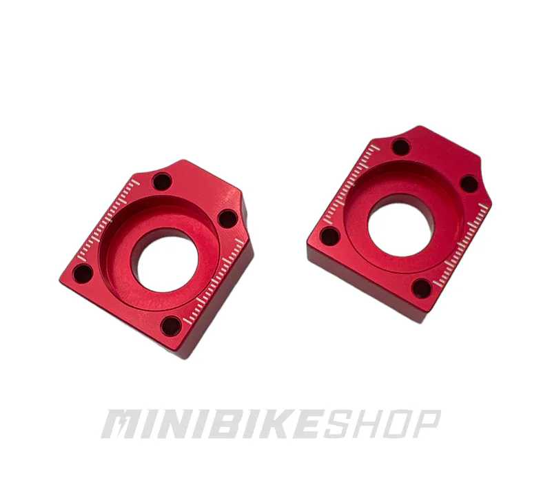 Napínače reťaze na pitbike - bez skrutiek, červené