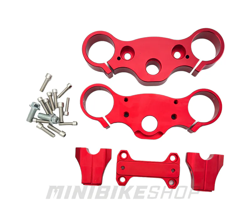 CNC okuliare vidlice na pitbike s objímkami 45/48, červené