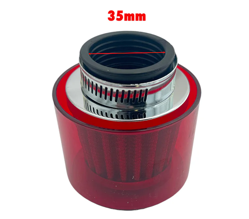 Sportovní vzduchový filtr 35mm s krytem - červená