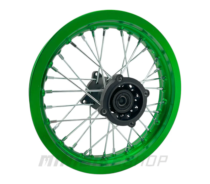 Zadný ráfik na pitbike 12 palcov ALLOY – zelená farba