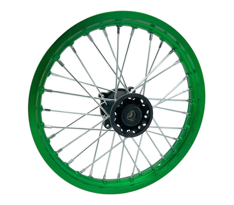 Přední ráfek pitbike 14 palců ALLOY zelená