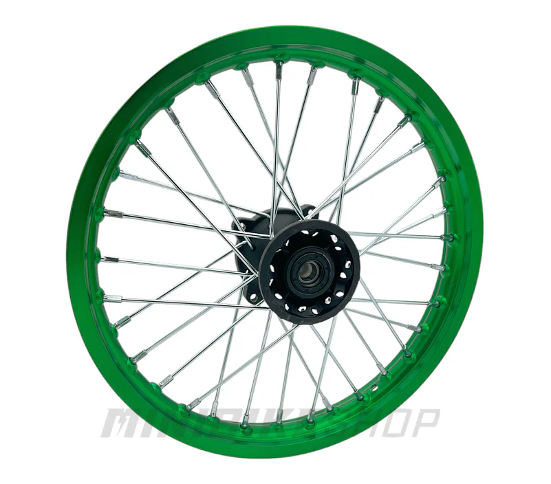 Predný ráfik na pitbike 14 palcov ALLOY – zelený
