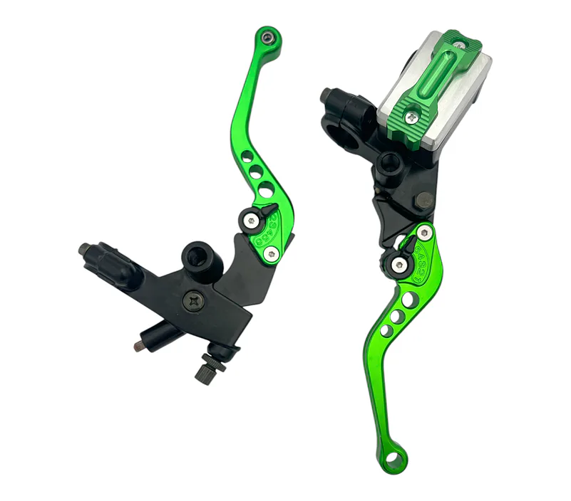 Páčky Pitbike sklopné CNC kompletní zelená - sada