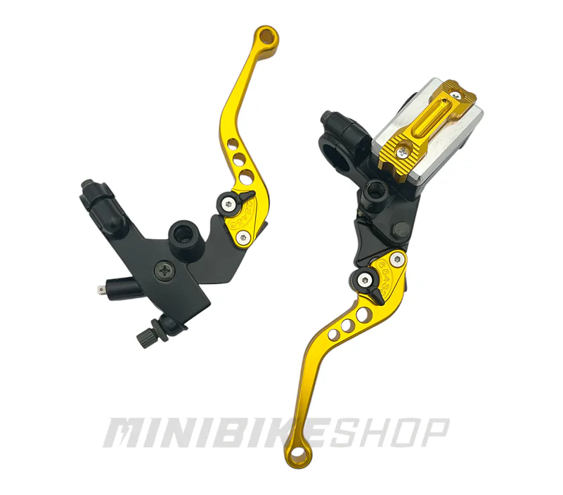 Kompletné sklopné CNC páčky na pitbike, zlaté - sada