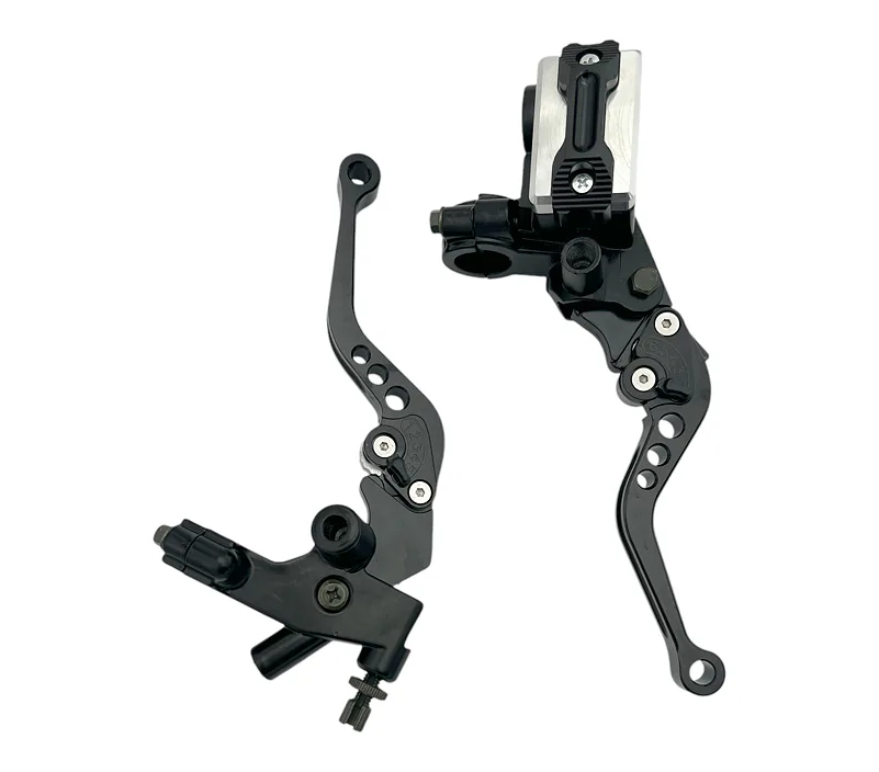 Páčky Pitbike sklopné CNC kompletní černé - sada