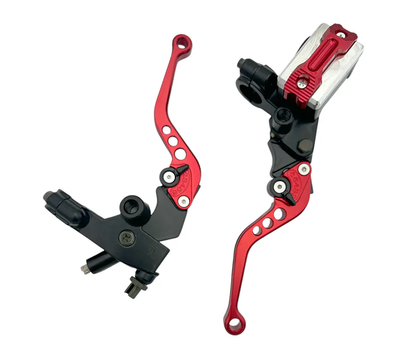 Páčky Pitbike sklopné CNC kompletní červené - sada