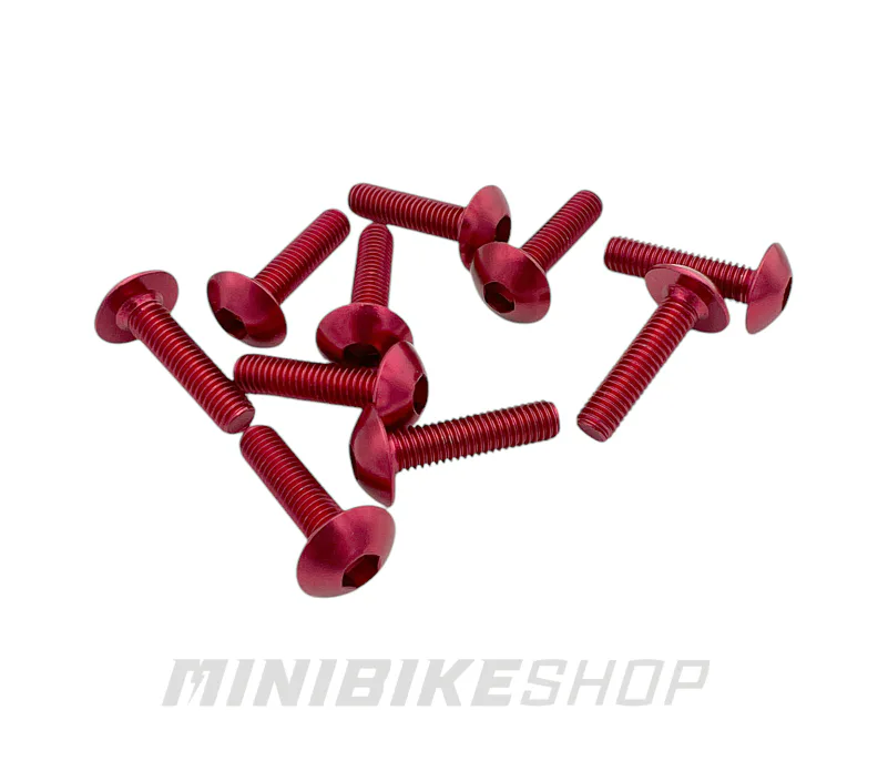 Súprava ALU skrutiek M5X20 mm, červená (10 ks)