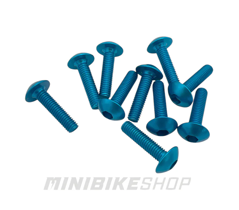Súprava ALU skrutiek M5X20 mm, modrá (10 ks)