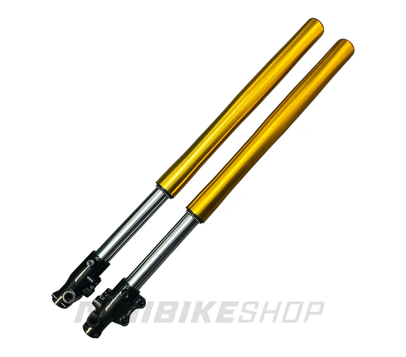 Predné tlmiče, vidlica na pitbike 735mm, 45/48mm zlatá