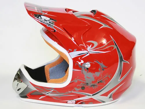 Detská motocyklová prilba Nitro, červená