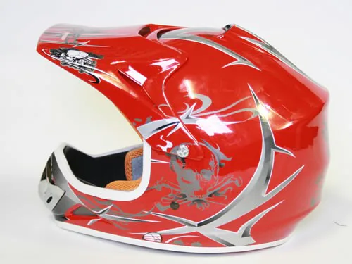 Detská motocyklová prilba Nitro, červená