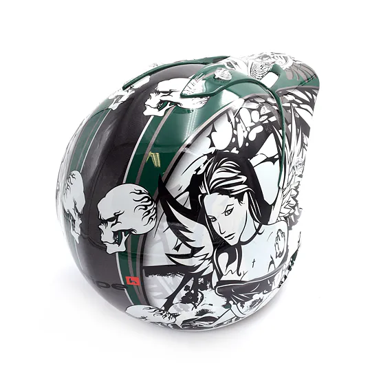 Motokrosová prilba Heipe H1 Skull- Zelená