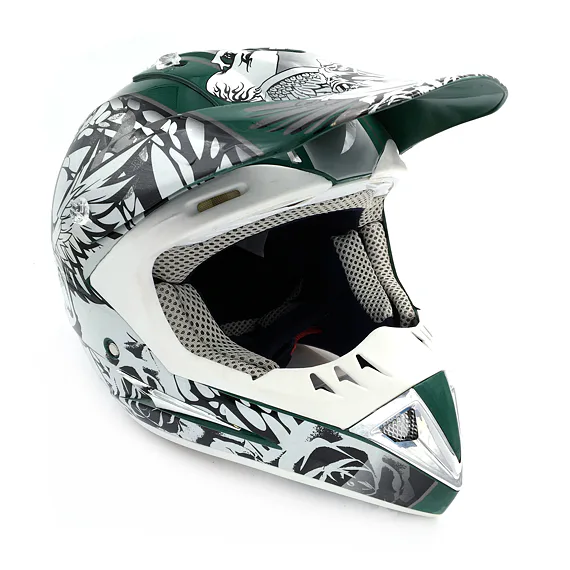 Motokrosová prilba Heipe H1 Skull- Zelená