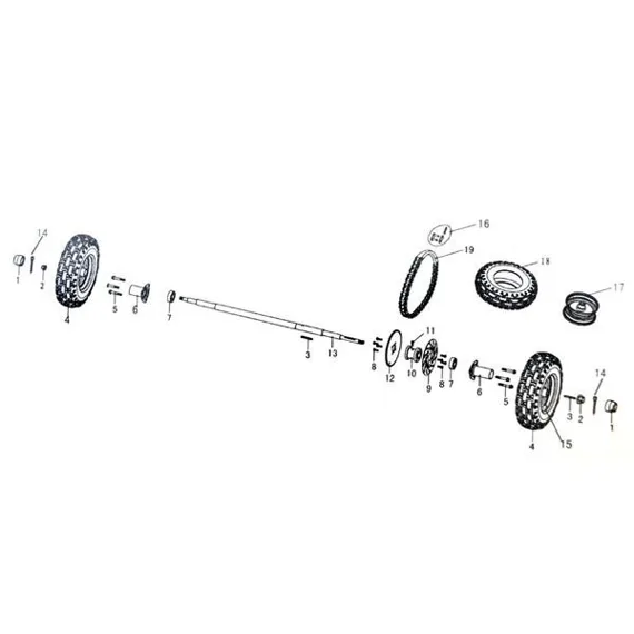 Zadná os pre Buggy Shark 156ccm