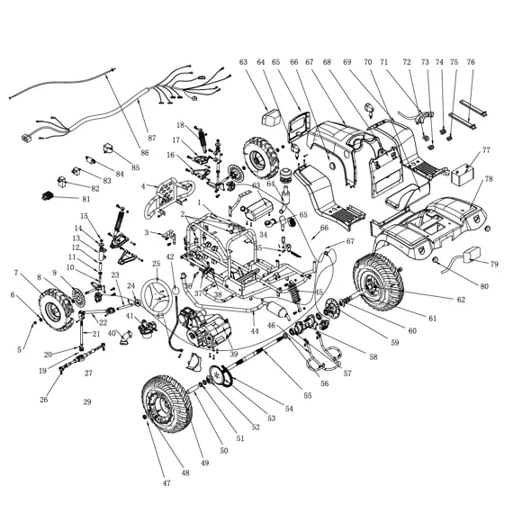 Plynové lanko Traktor 110ccm
