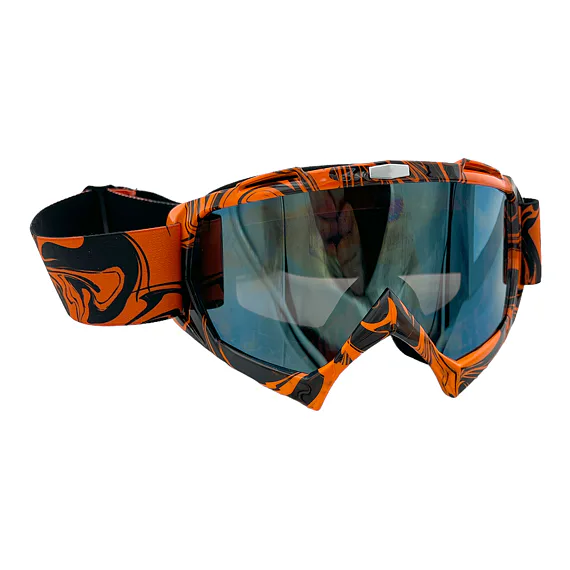 Oranžové motokrosové/MTB okuliare - modro-zelené sklo