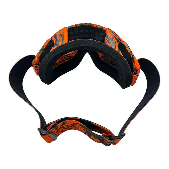 Oranžové motokrosové/MTB okuliare - modro-zelené sklo