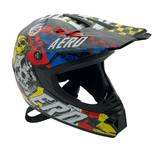 Dětská cross helma Skeleton Black-Colored