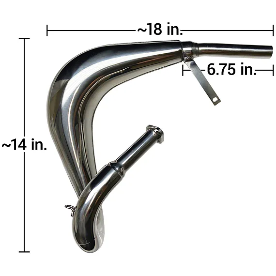 Tuningový výfuk pro motokolo z nerezové oceli (MZ65 Replica)