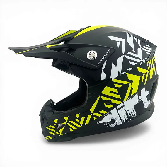 Detská motokrosová prilba MiniRocket DIRT, Yellow Fluo