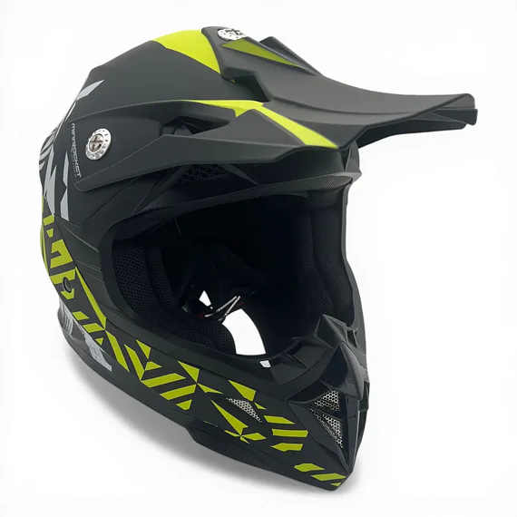 Detská motokrosová prilba MiniRocket DIRT, Yellow Fluo