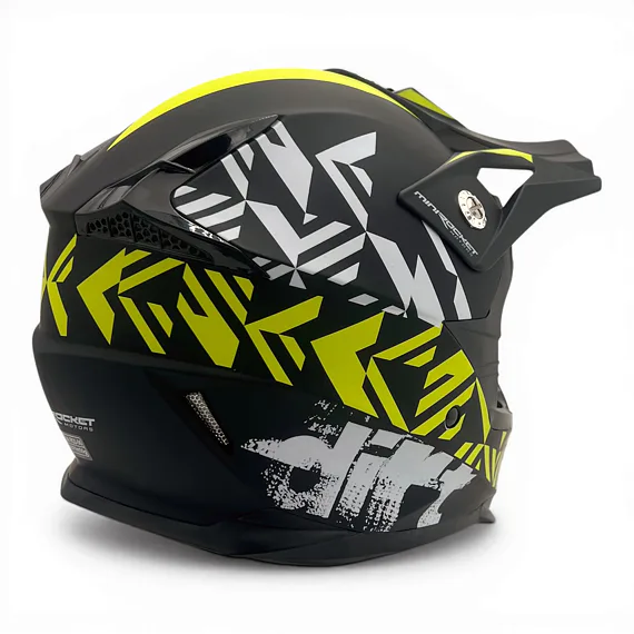 Detská motokrosová prilba MiniRocket DIRT, Yellow Fluo