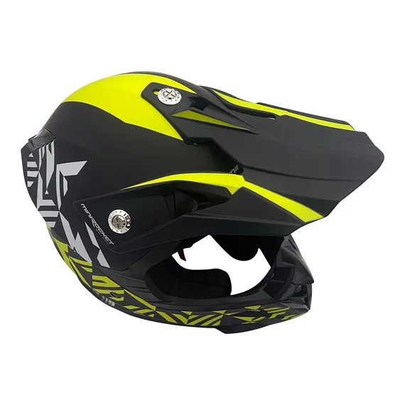 Detská motokrosová prilba MiniRocket DIRT, Yellow Fluo