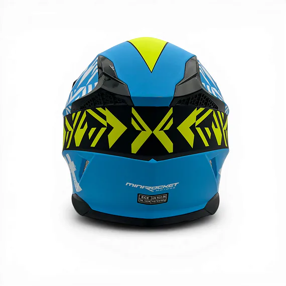 Dětská cross helma MiniRocket DIRT, Yellow Fluo/Blue