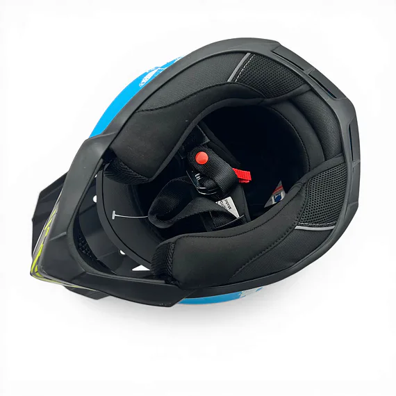 Dětská cross helma MiniRocket DIRT, Yellow Fluo/Blue