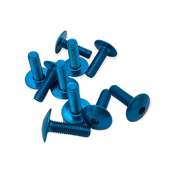 Sada ALU skrutiek M6X20mm, modrá (10 ks)