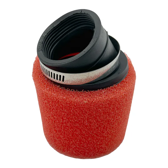 Molitanový vzduchový filter červený, zahnutý – 48 mm